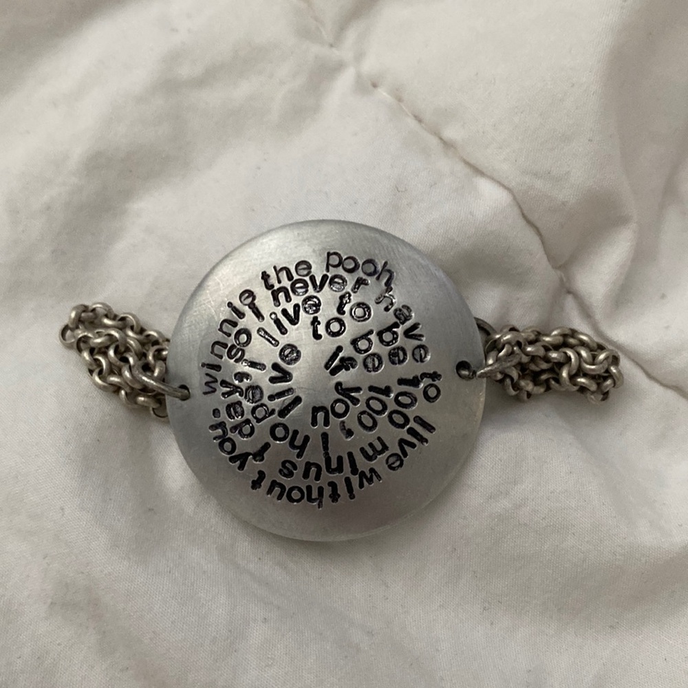 Circular disc bracelet small W/ Winnie the Pooh quote